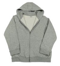 Šedá melírovaná propínací mikina s kapucí Tu