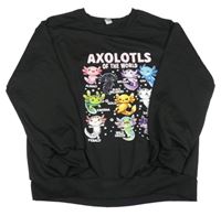 Černá mikina s axolotly