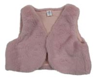 Starorůžová kožešinová podšitá crop vesta Topolino