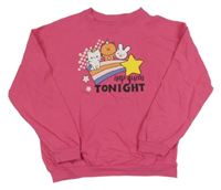 Tmavorůžová lehká mikina se zvířaty