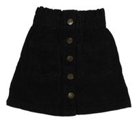 Černá manšestrová propínací sukně George