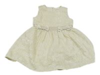 Béžové květované šaty s mašlemi Shein