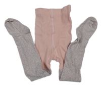 Růžovo-stříbrné punčocháče H&M