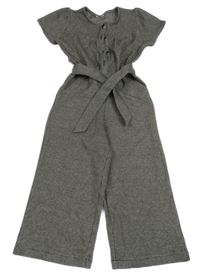 Šedo-černo-hnědý kostkovaný kalhotový overal s páskem Tape A L'Oeil