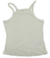 Smetanový žebrovaný crop top M&S