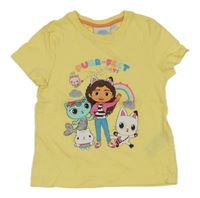 Žluté tričko s Gabby's Dollhouse Primark