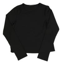 Černé žebrované crop triko Primark
