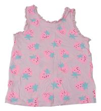 Růžový top s jahodami H&M