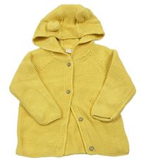 Žlutý propínací svetr s kapucí Next