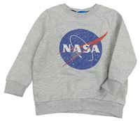Šedá melírovaná mikina - Nasa