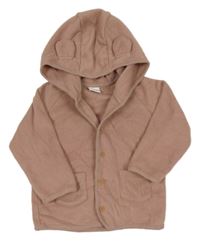 Starorůžová propínací fleecová mikina s kapucí zn. Next