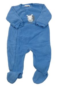 Modrý fleecový overal se zebrou Ergee