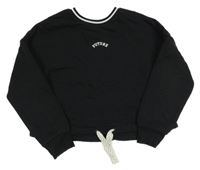 Černá crop mikina s nápisem M&S