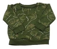 Khaki mikina s dinosaury Primark