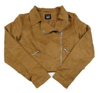 Hnědý semišový crop křivák New Look