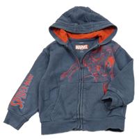 Tmavomodrá propínací mikina se Spidermanem a kapucí M&S