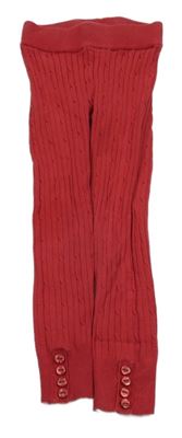 Červené žebrované punčochové legíny H&M