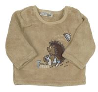 Oříšková chlupatá mikina s ježkem Ergee