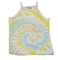 Bílo-barevný žebrovaný batikovaný top Matalan