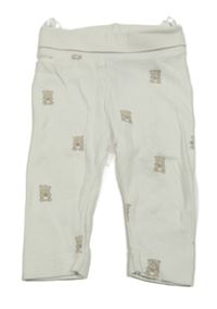 Bílé lehké tepláky s medvědy H&M