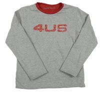 Šedé oboustranné triko s nápisem 