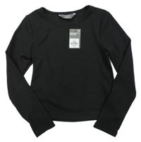Nové - černé crop žebrované triko Primark