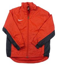 Červeno-černá šusťáková lehce zateplená bunda Nike 
