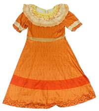 Kostým - Oranžovo-béžové šaty s límečkem