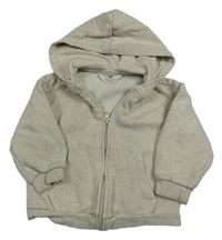 Béžová melírovaná propínací mikina s kapucí H&M