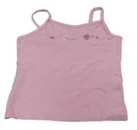 Růžový crop top s květy zn. TCM 