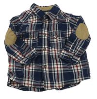 Tmavomodro-bílo-vínová kostkovaná košile H&M