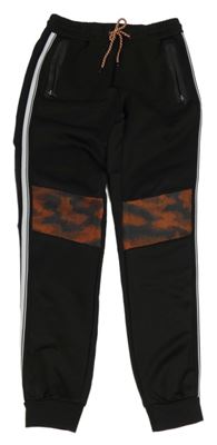 Černo-oranžovo-bílé sportovní tepláky s army prvky Chapter young