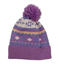 Fialovo-oranžová vzorovaná čepice s bambulí M&S