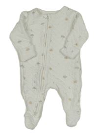 Bílý prošívaný overal s duhami a mraky George