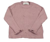 Růžový žebrovaný svetr H&M