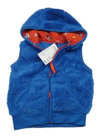 Nové - Tmavomodrá chlupatá vesta s kapucí Kiki&Koko