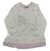 Bílo-růžová tunika s obrázky a hvězdou Ergee