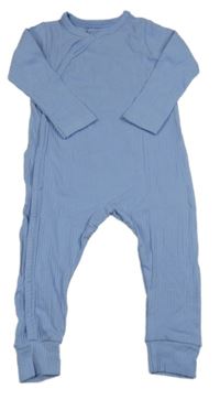 Světlemodrý žebrovaný overal 