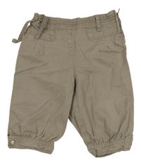 Béžové plátěné crop kalhoty Obaibi