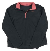 Antracitovo-růžová fleecová funkční mikina Quechua