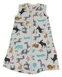 Bílý spací pytel se zvířátky 