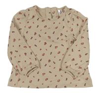 Bílo-béžové vzorované květované triko Topolino