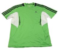 Zeleno-bílo-černé sportovní tričko s logem Adidas