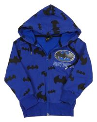 Tmavomodro-černá propínací mikina s kapucí - Batman 