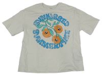 Smetanové tričko s citrusy a nápisy M&S