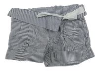 Černo-bílé pruhované kraťasy Benetton