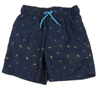 Tmavomodré plážové kraťasy s obrázky Primark