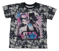 Šedo-černé batikované tričko - StarWars
