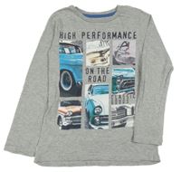 Světlešedé triko s auty 