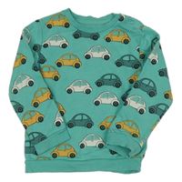 Zelená mikina s auty M&S